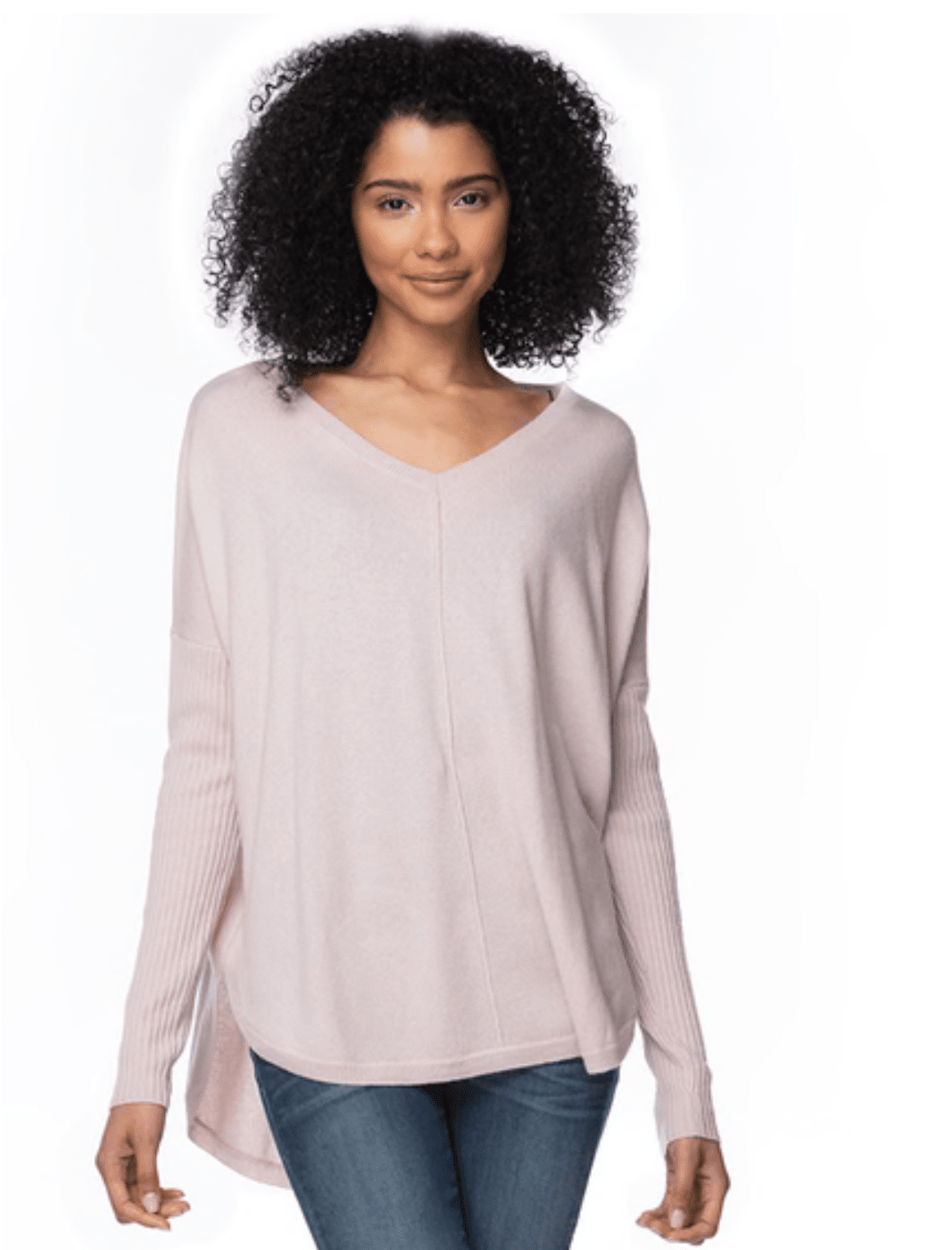 Washable Cashmere V-Neck Sweater Tops MOM fave Dusty XS/S 