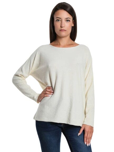 Lux Soft "Sweater" Made in Italy Tops mom fave One Size Fits Most Ivory 