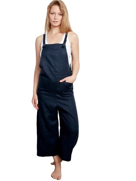 Lisa Linen Overall Bottoms mom fave Navy XS 