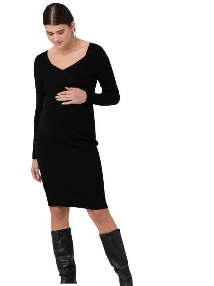 Sadie Knit Nursing Dress Dresses Ripe XS Black 