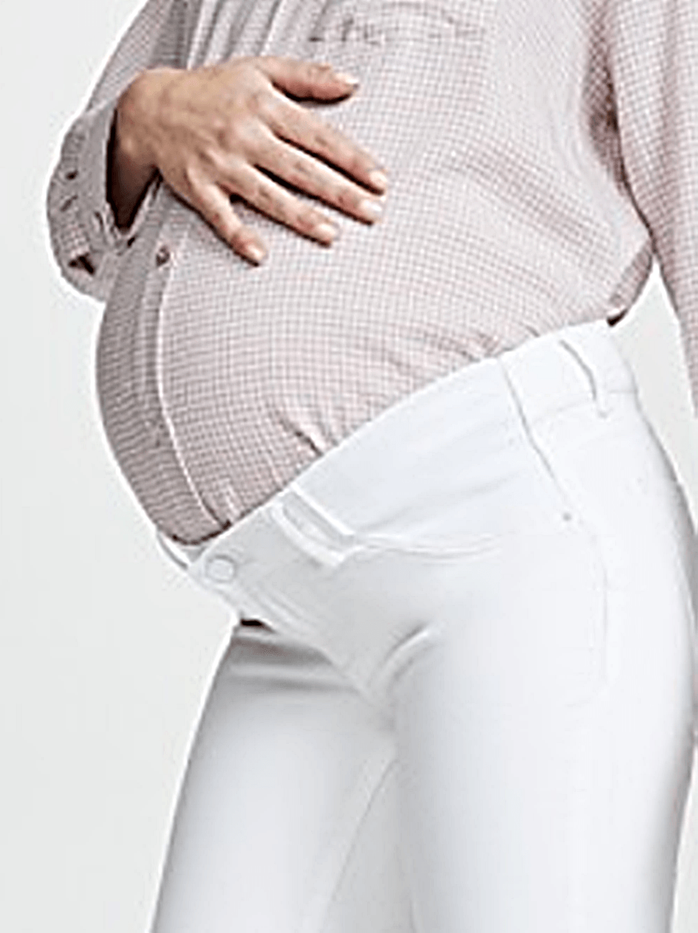 Designer White Under Belly Maternity Jeans 