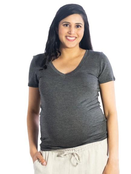 Essential Short Sleeve Tops alex & harry graphite your essential v neck tee for pregnancy, maternity tee and and beyond. beloved for bump and beyond.