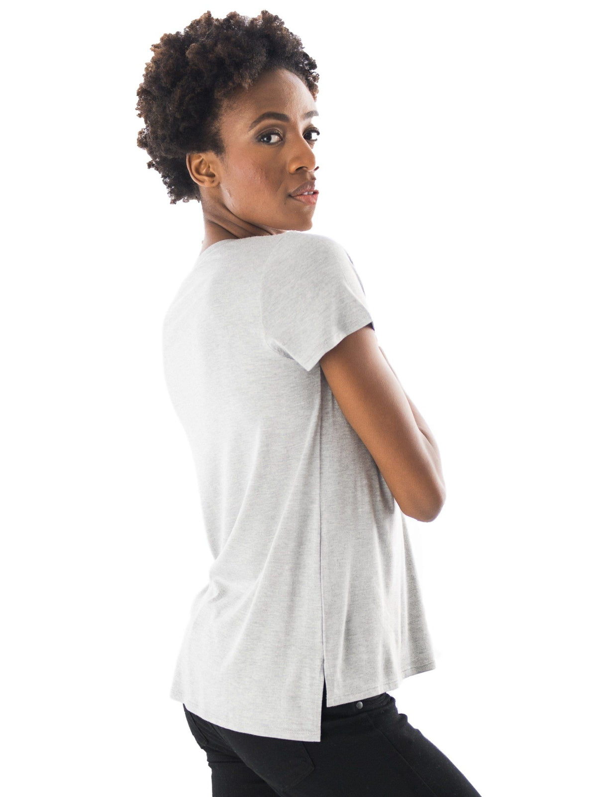 Tyler Pocket Tee softest maternity not maternity not fitted Tops alex & harry One Size Heather Grey 
